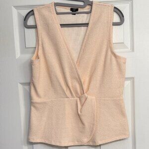 J. Crew Light Peach Textured Wrap Blouse